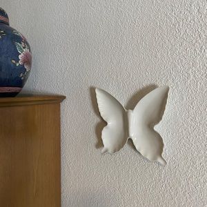 Vintage White Butterfly Dish